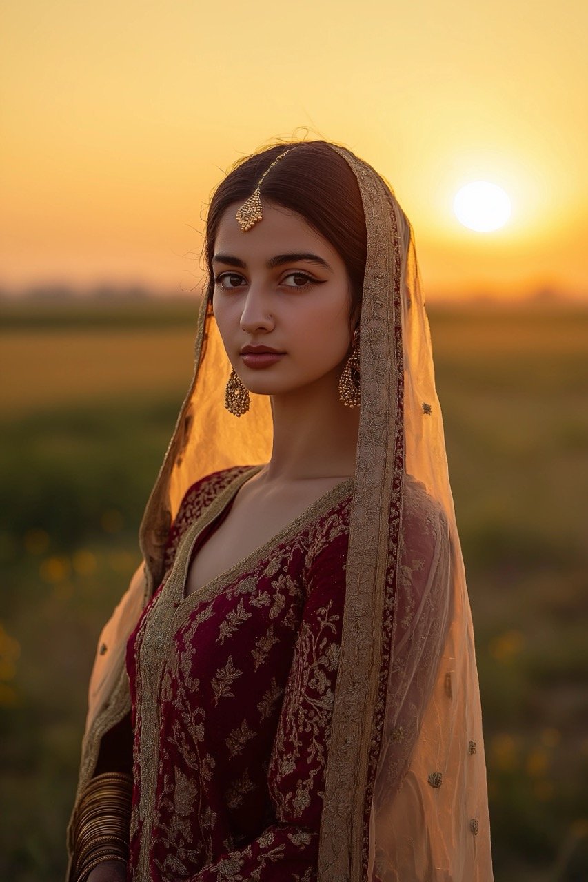 Heer walking through a golden mustard field during sunset, capturing the beauty of nature’s vibrant colors.