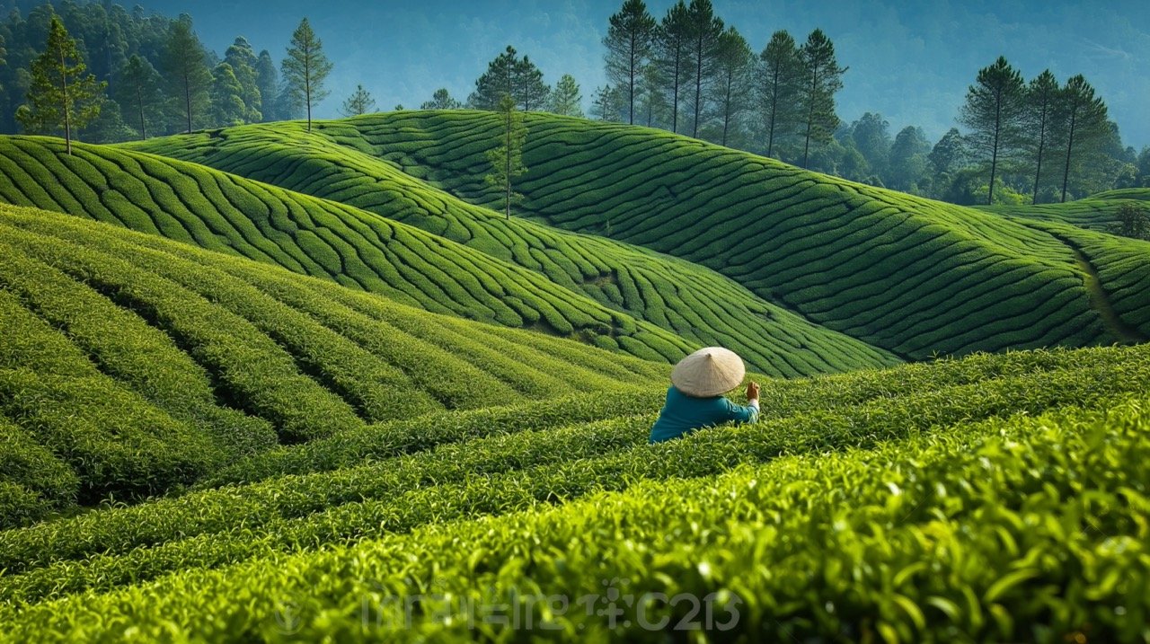 Munnar Tea Fields in Kerala, India, Stunning Green Plantations and Scenic Nature Photography