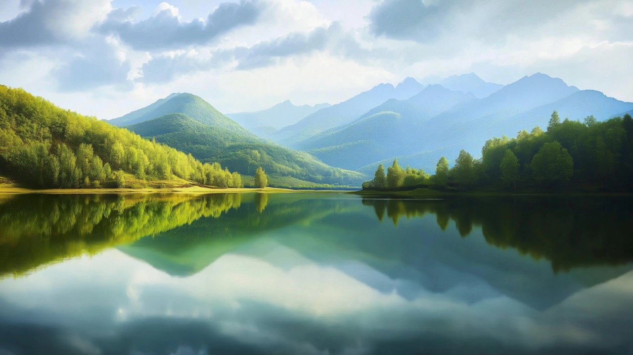 Peaceful Lake Reflections Capturing Scenic Mountain Views, Beautiful Landscapes, and the Serenity of Nature