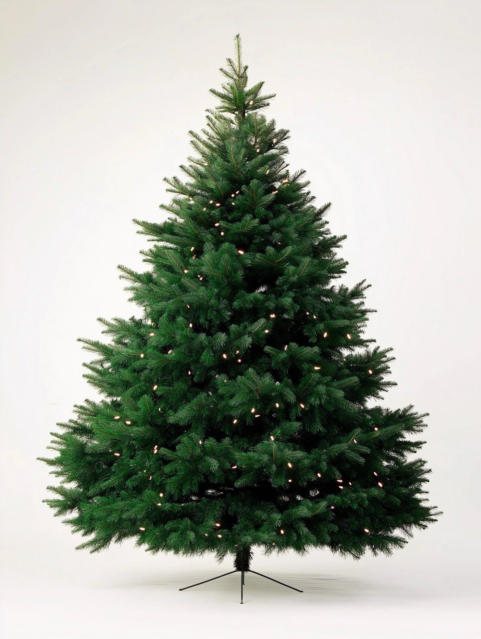 Simple, undecorated Christmas tree in a cozy room, ready for Christmas decorations and holiday cheer.