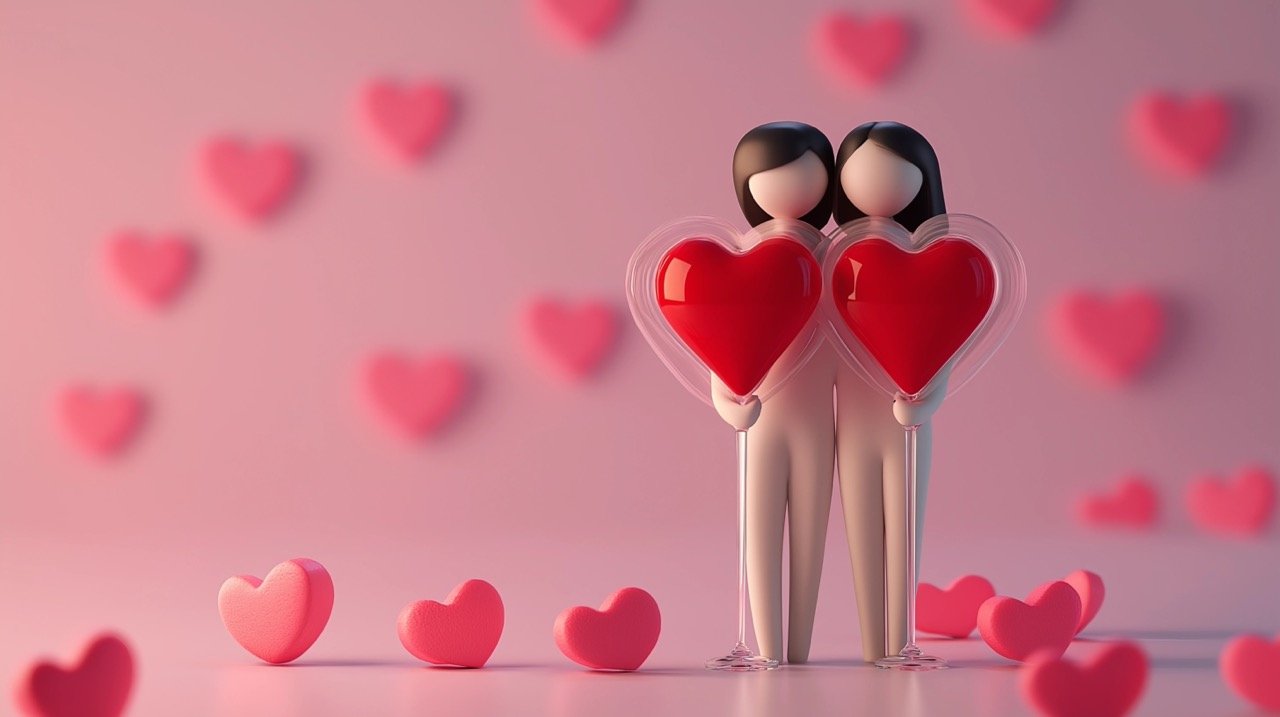 3D Rendering of Valentine’s Day Perfect Stock Image for Romantic, Love-Themed, and Holiday Design Projects