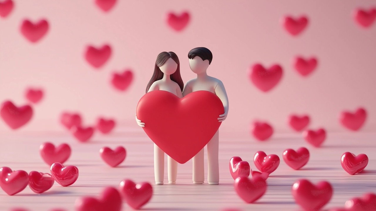 3D Romantic Valentine’s Day Art Perfect Stock Image for Love-Themed Campaigns and Holiday Celebration Designs