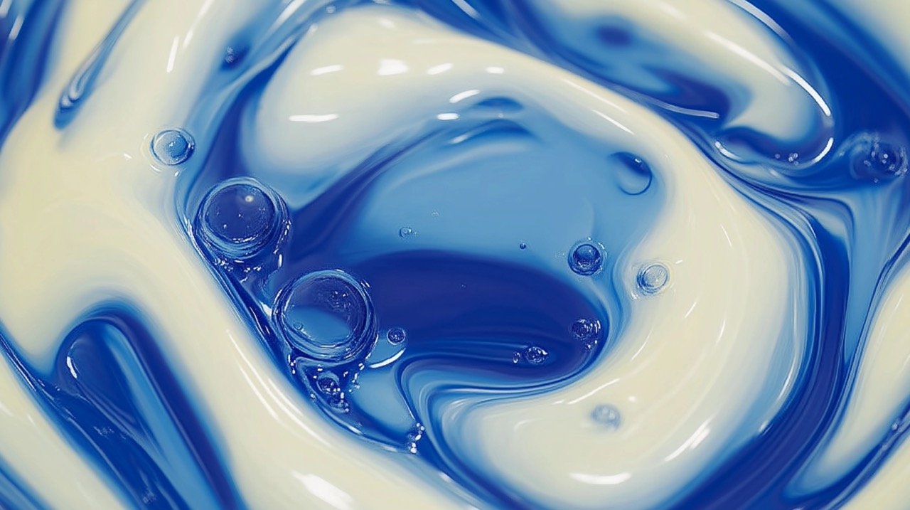 Artistic Blue and White Liquid Close-Up Perfect 3D Background for Unique Digital and Graphic Creations