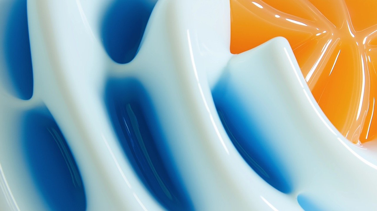 Artistic Close-Up of Orange and White Object Inspiring 3D Background for High-Quality Digital and Graphic Design Needs