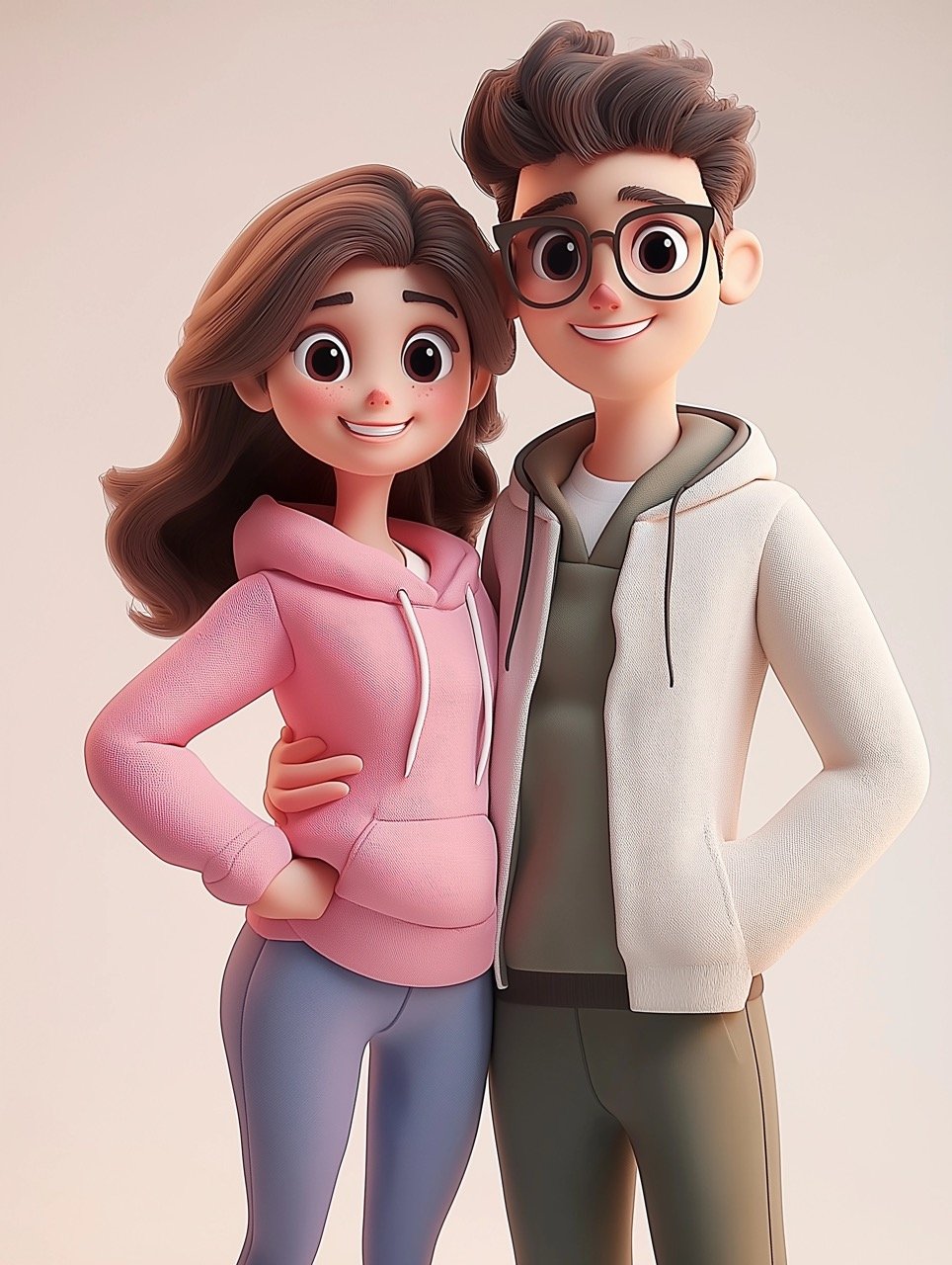 Beautiful 3D Rendering of Young Couple Perfect Stock Visual for Love, Romance, and Fantasy Projects