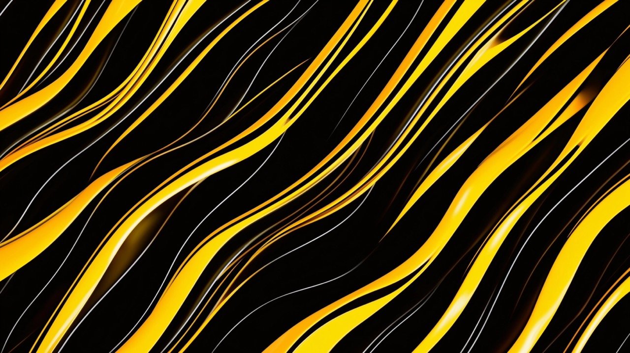 Black and Yellow Wavy Line Background A Stunning 3D Stock Image for Digital Creations