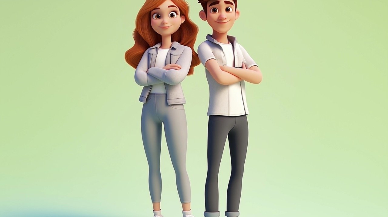 Charming 3D Rendering of Young Couple Perfect Stock Visual for Romantic and Fantasy Marketing Campaigns