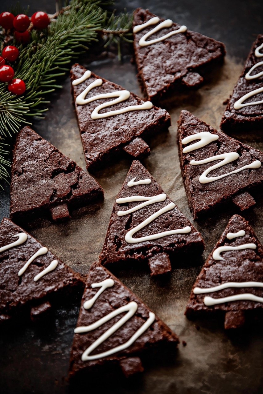 Christmas Tree Brownie Stock Photo Delicious Chocolate Holiday Dessert for Appetizers and Festive Feasts