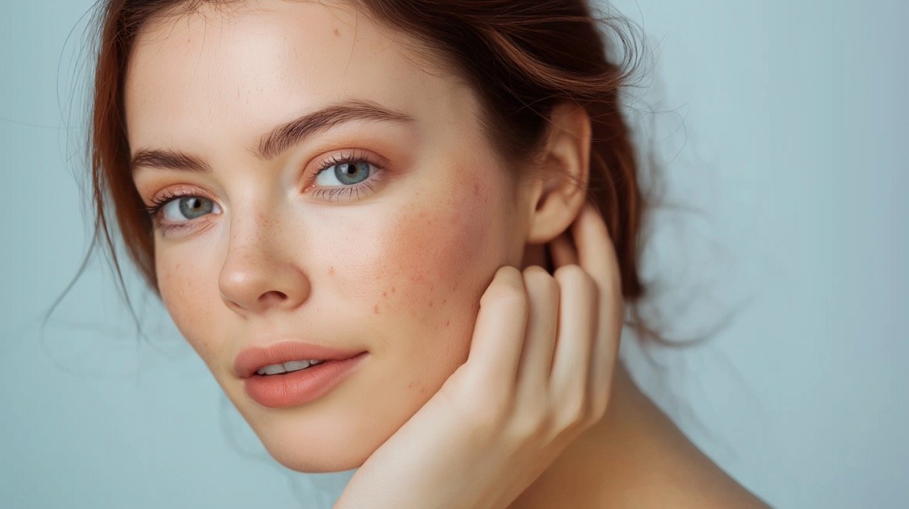 Close-Up Beauty Portrait of a Woman with Clean Skin, Perfect for Spa and Cosmetology