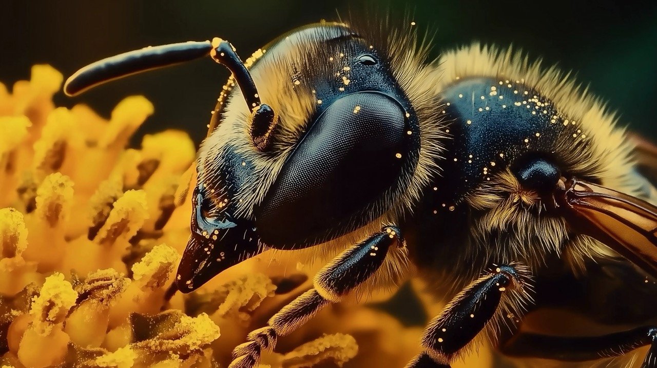 Close-Up Photography of Honey Bee – Animal Body Part, Agriculture, and Wildlife Themes in Stunning Detail.