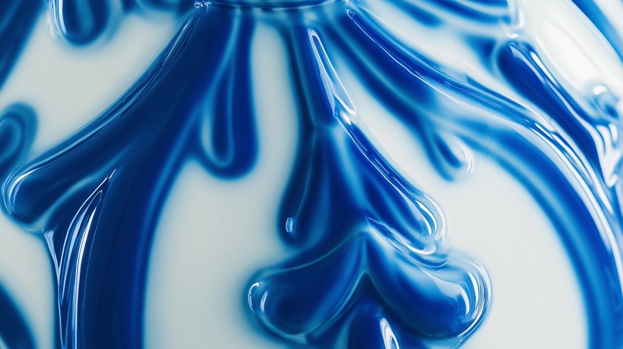 Close-Up View of a Blue and White Object Stunning 3D Background for Creative Projects