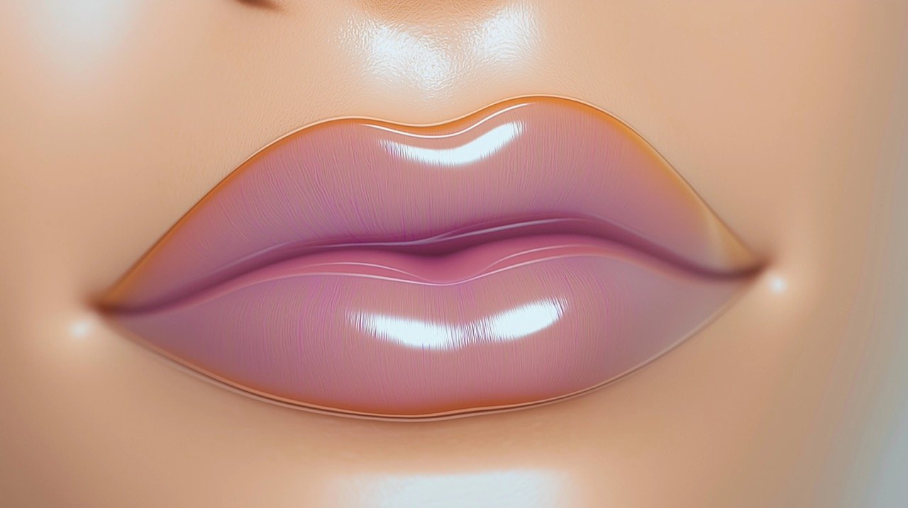 Close-Up of Person’s Lips High-Quality 3D Background for Beauty, Fashion, and Artistic Visuals