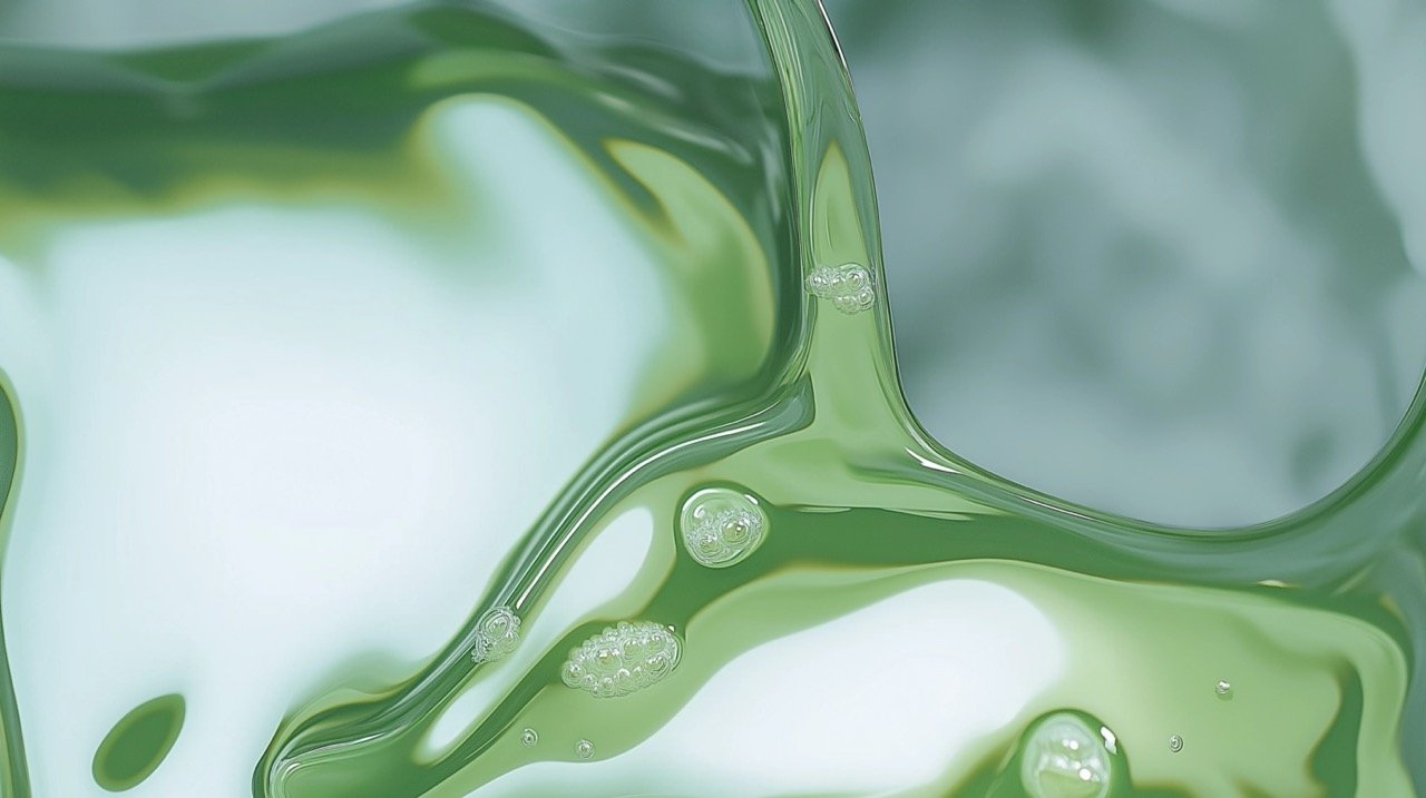 Detailed Green and White Liquid Close-Up Stunning 3D Background for Modern Digital and Artistic Creations