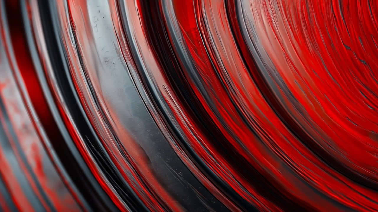 Detailed Red and Black Object Close-Up Stunning 3D Background for Graphic and Modern Digital Designs