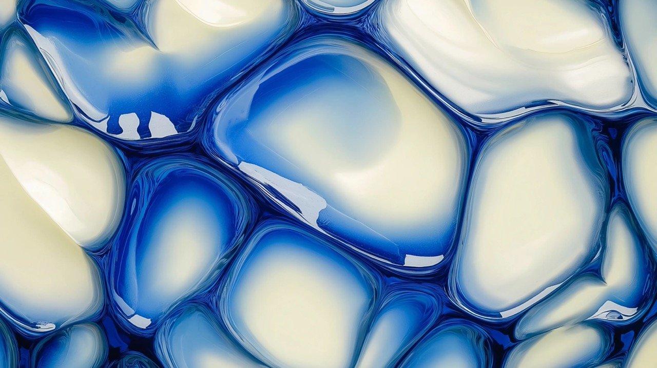 Dynamic Blue and White Liquid Stunning 3D Background Stock Image for Abstract and Artistic Visuals