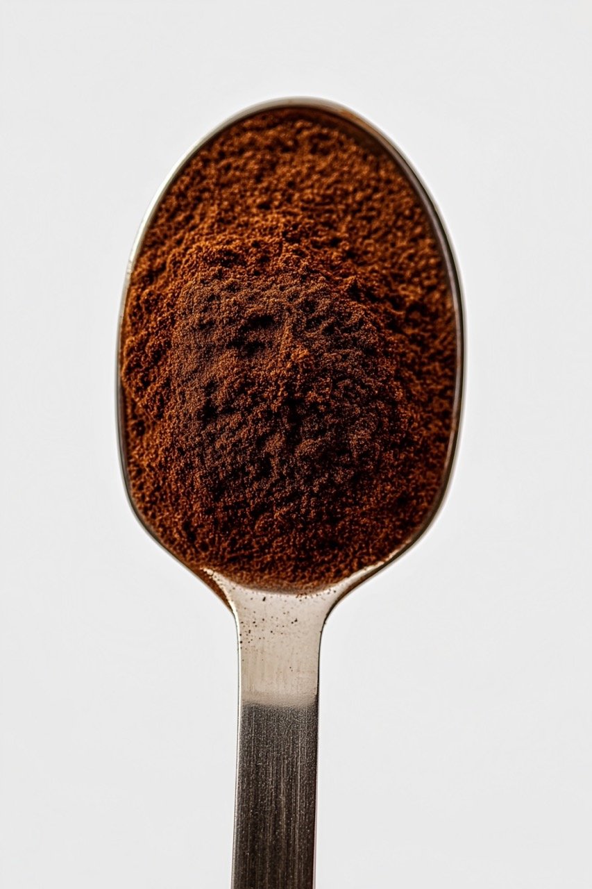 Ground Coffee in Spoon Premium Stock Photo for Coffee, Caffeine, and Culinary Beverage Designs