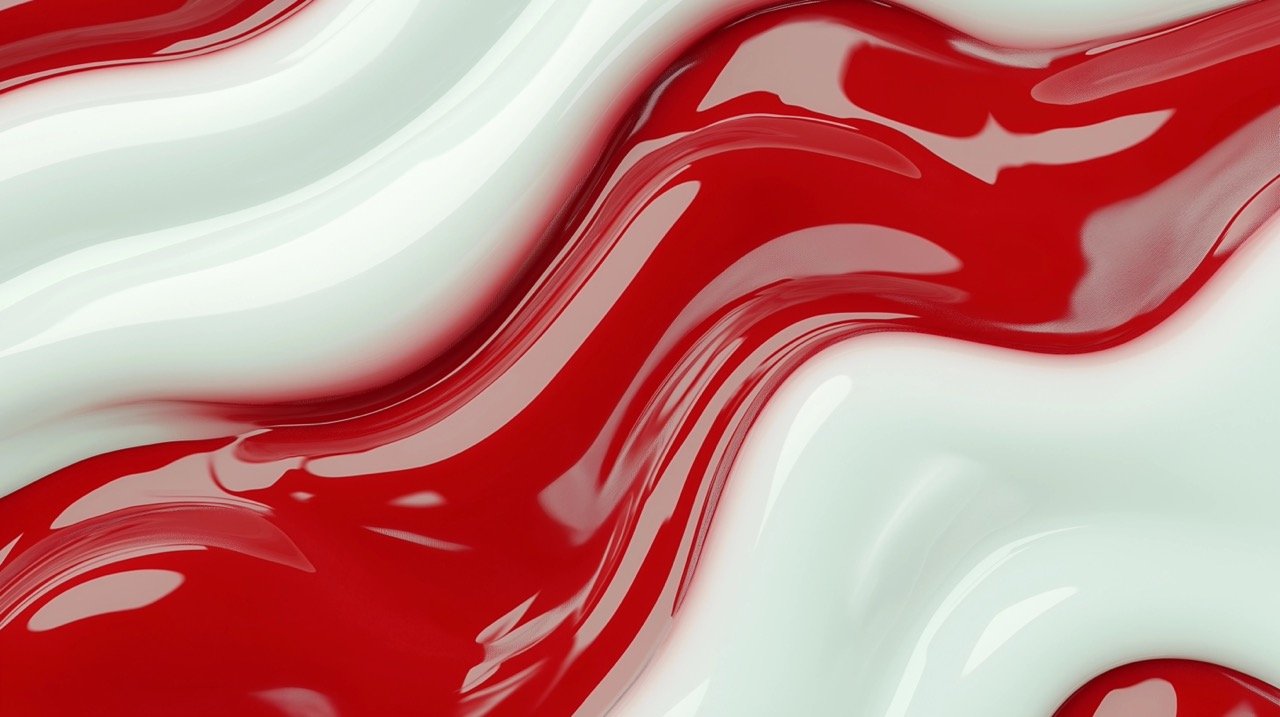 High-Quality Red and White Liquid Close-Up Premium 3D Stock Image for Artistic and Digital Projects