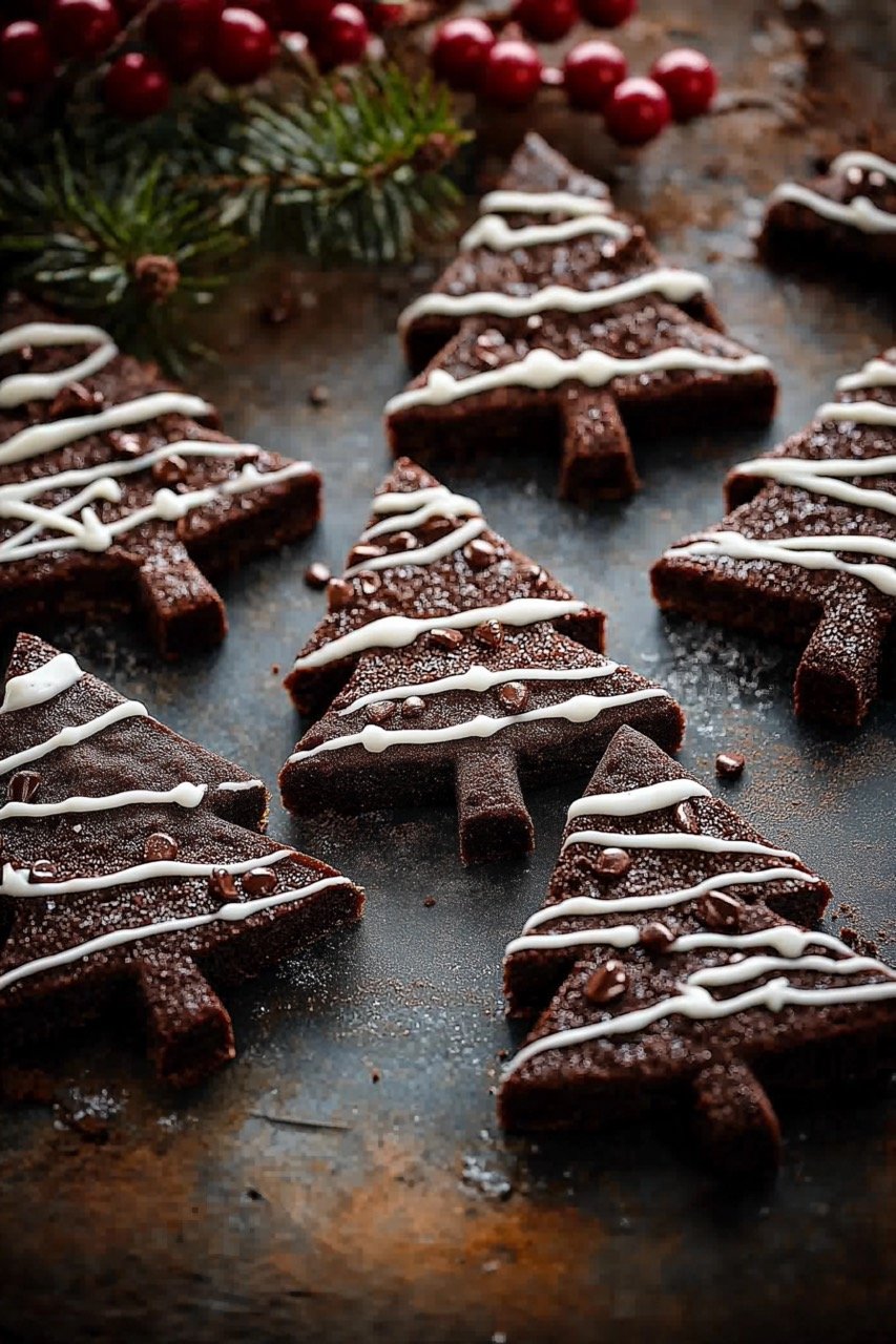 Holiday Chocolate Brownie Stock Photo Christmas Tree-Shaped Desserts for Appetizer and Recipe Inspiration