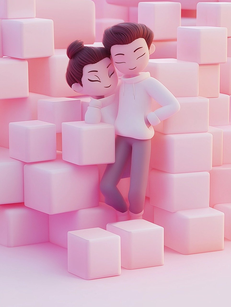 Pink Blocks Stacked Close-Up Stunning Generative AI Artwork for Modern, Abstract, and Minimalist Design Themes