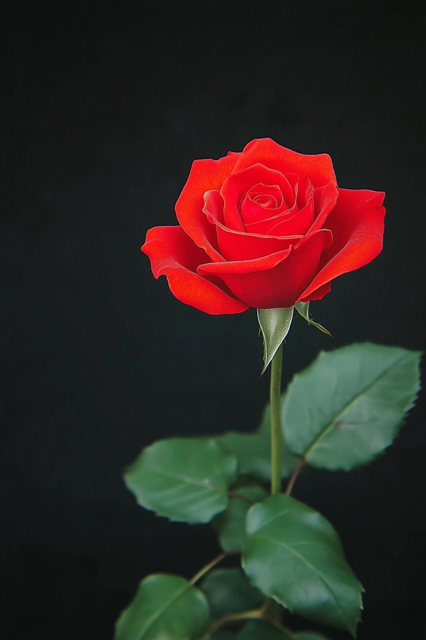 Red Rose Stock Photo Capturing the Beauty of Red Flowers in Nature, Botany and Natural Beauty