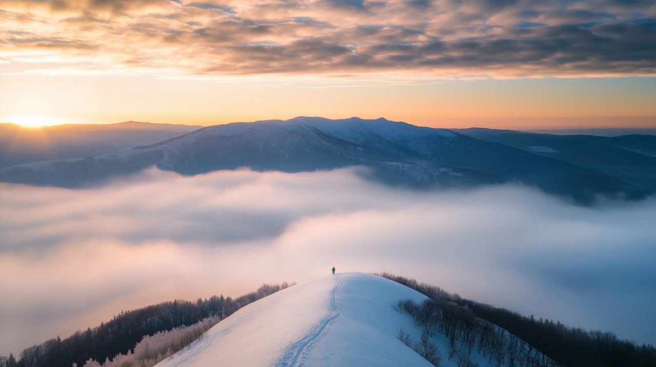 Stunning Winter Landscape Outside Whitehorse, Yukon Snow-Covered Wild Boreal Forest in Cold Season