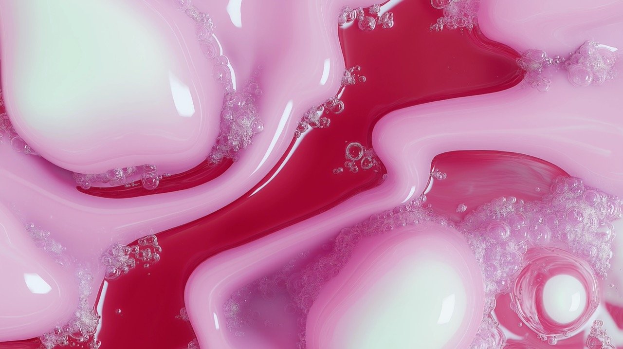 Vivid Close-Up of Purple, Red, White Liquid Premium 3D Stock Image for Creative Projects and Artwork