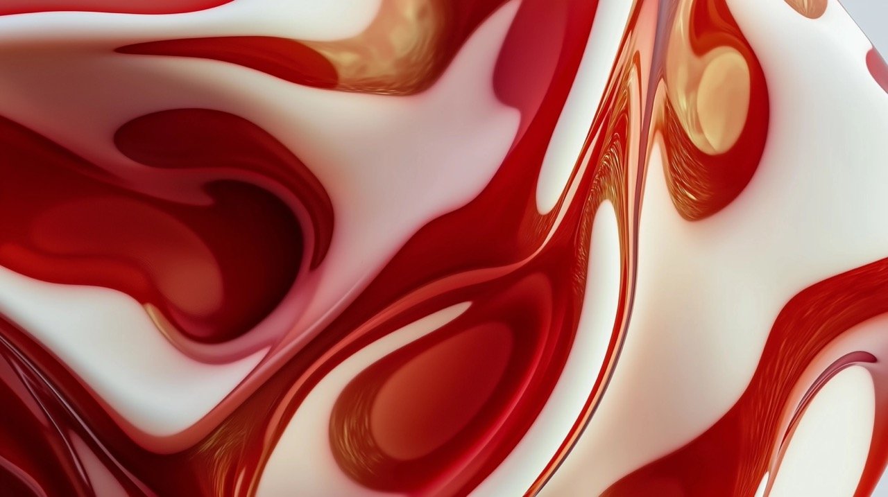 Vivid Red and White Object Close-Up Premium 3D Background for Modern Art and Digital Graphics